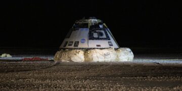 Starliner dopo il rientro dal primo test OFT fallito nel 2019