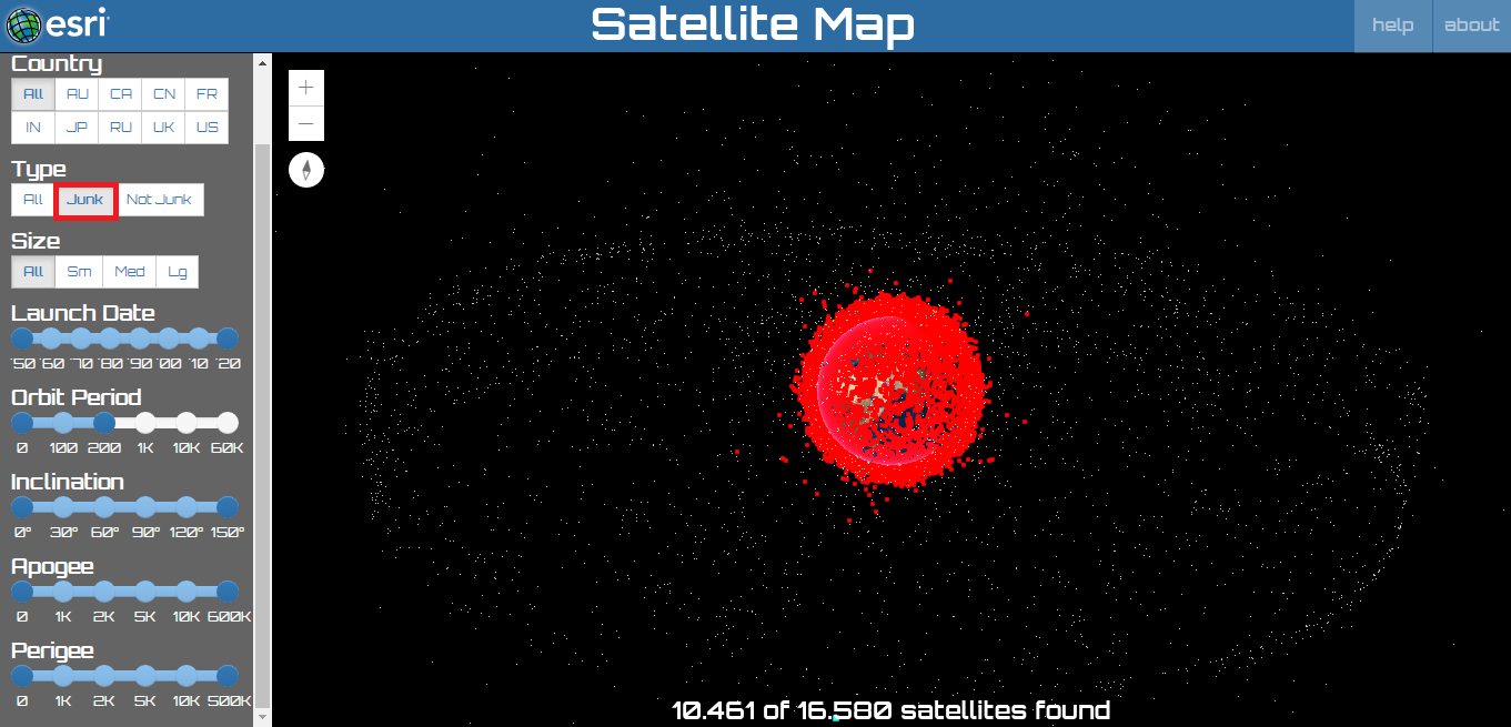 ESRI Detriti spaziali