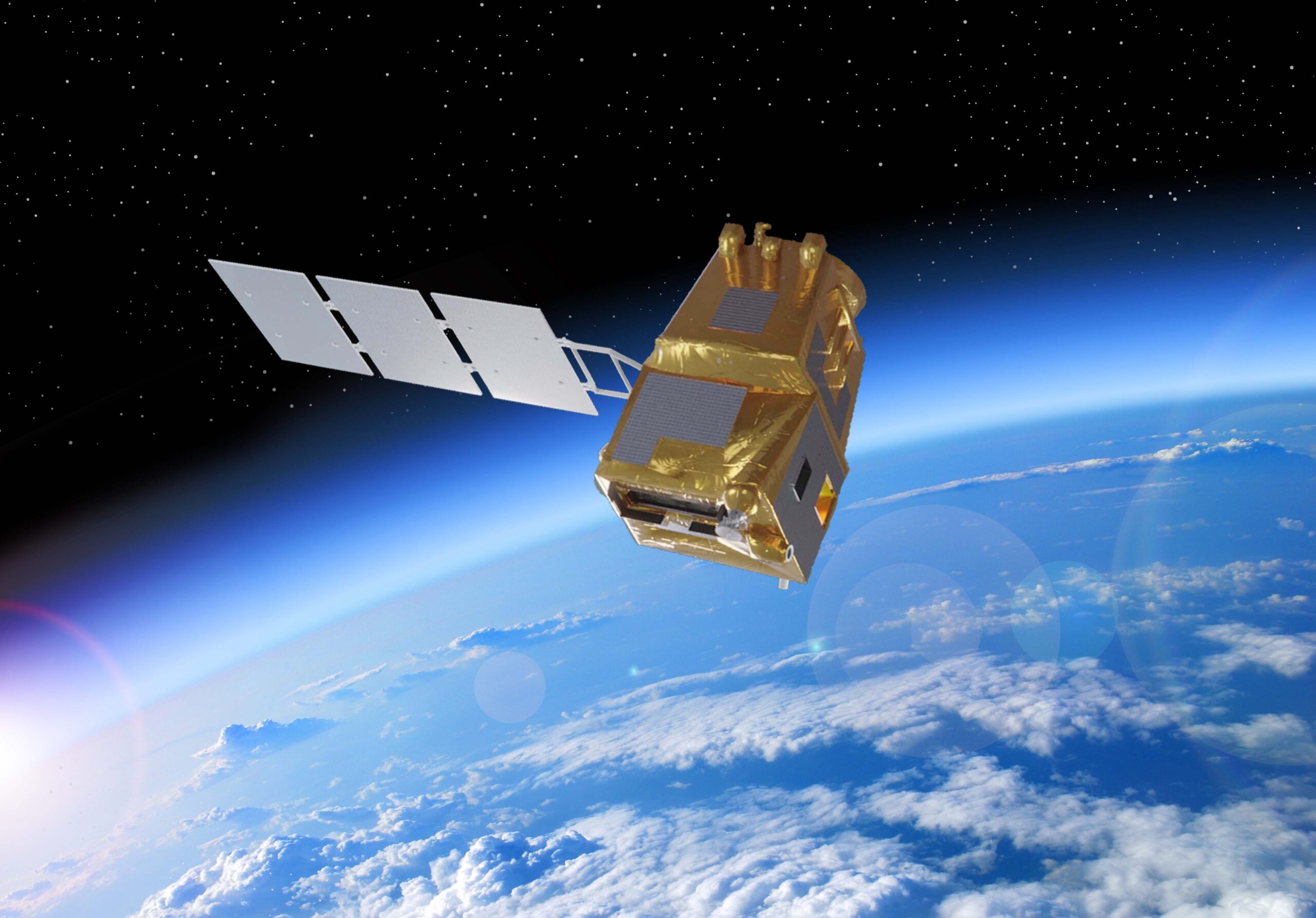 Un render del satellite LSTM copernicus. Credits: ESA/Thales Alenia Space