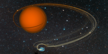 Una realizzazione artistica, basata sui modelli matematici, del sistema Draco C1 . Credits: John Blondin, North Carolina State University