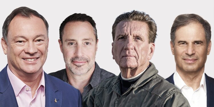 L'equipaggio della missione Ax-1. Da sinistra: Michael Lopez-Alegria; Mark Pathy; Larry Connor e Eytan Stibbe. Credits: Axiom Space.