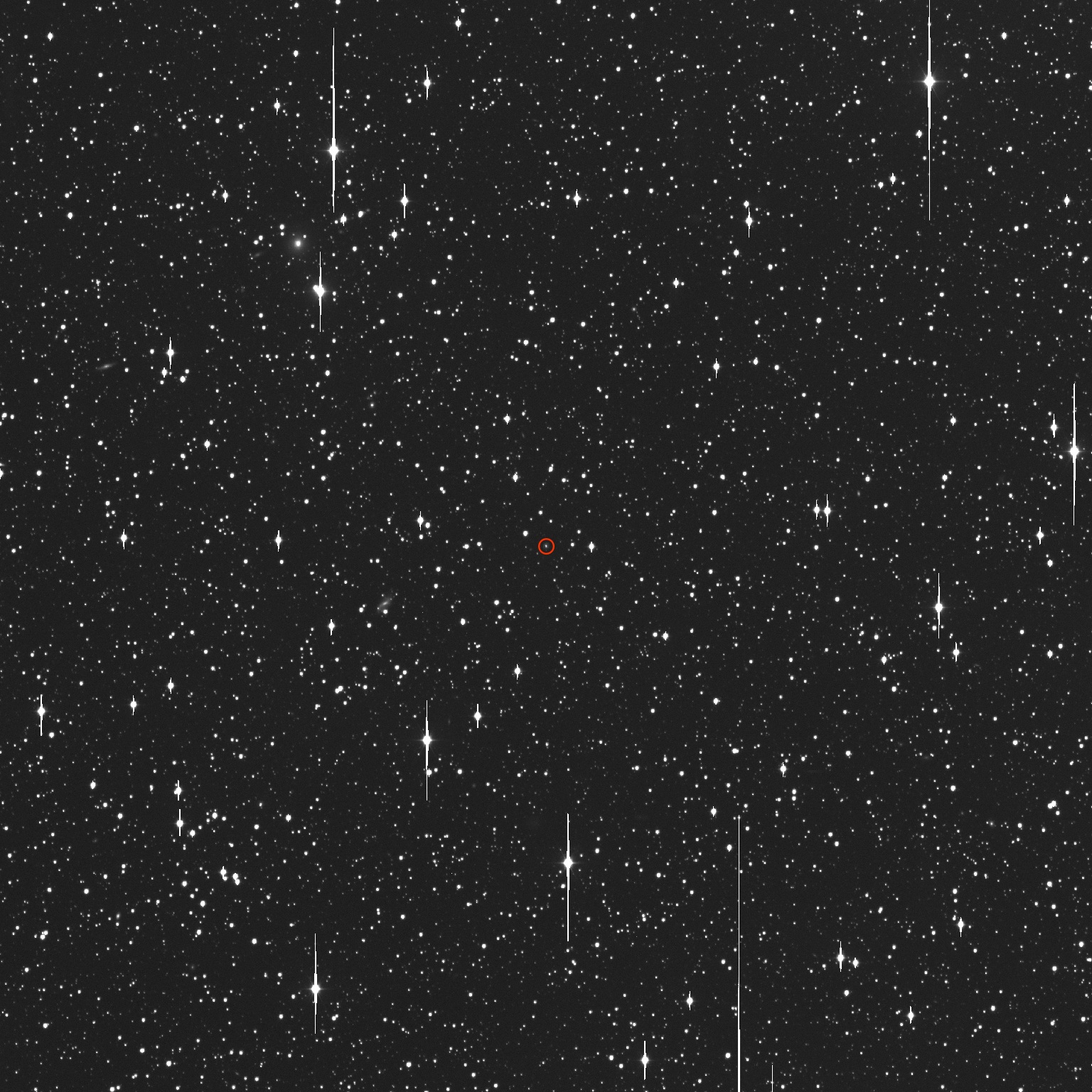 Il Zwicky Transient Facility ha catturato l'evento di distruzione marcale di AT2019dsg, cerchiato in rosso, il 19 ottobre 2019. Credit: ZTF/Caltech Optical Observatories