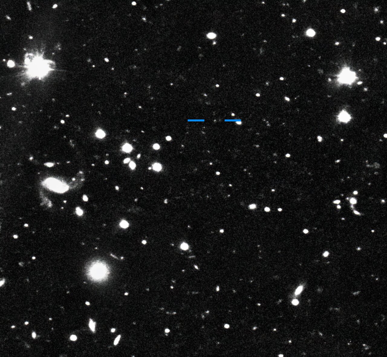 Immagine di Farfarout (2018 AG37) scatta dal Subaru Telescope il 16 gennaio 2018. Credits: S. Sheppard