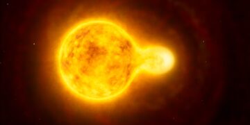 Illustrazione artistica della stella gialla più grande dell'Universo. Credits: ESO