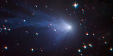 La cometa C / 2016 R2 (PANSTARRS) scoperta nel 2016. Si trova nella parte più esterna del sistema solare. Credits: ESO/SPECULOOS Team/E. Jehin