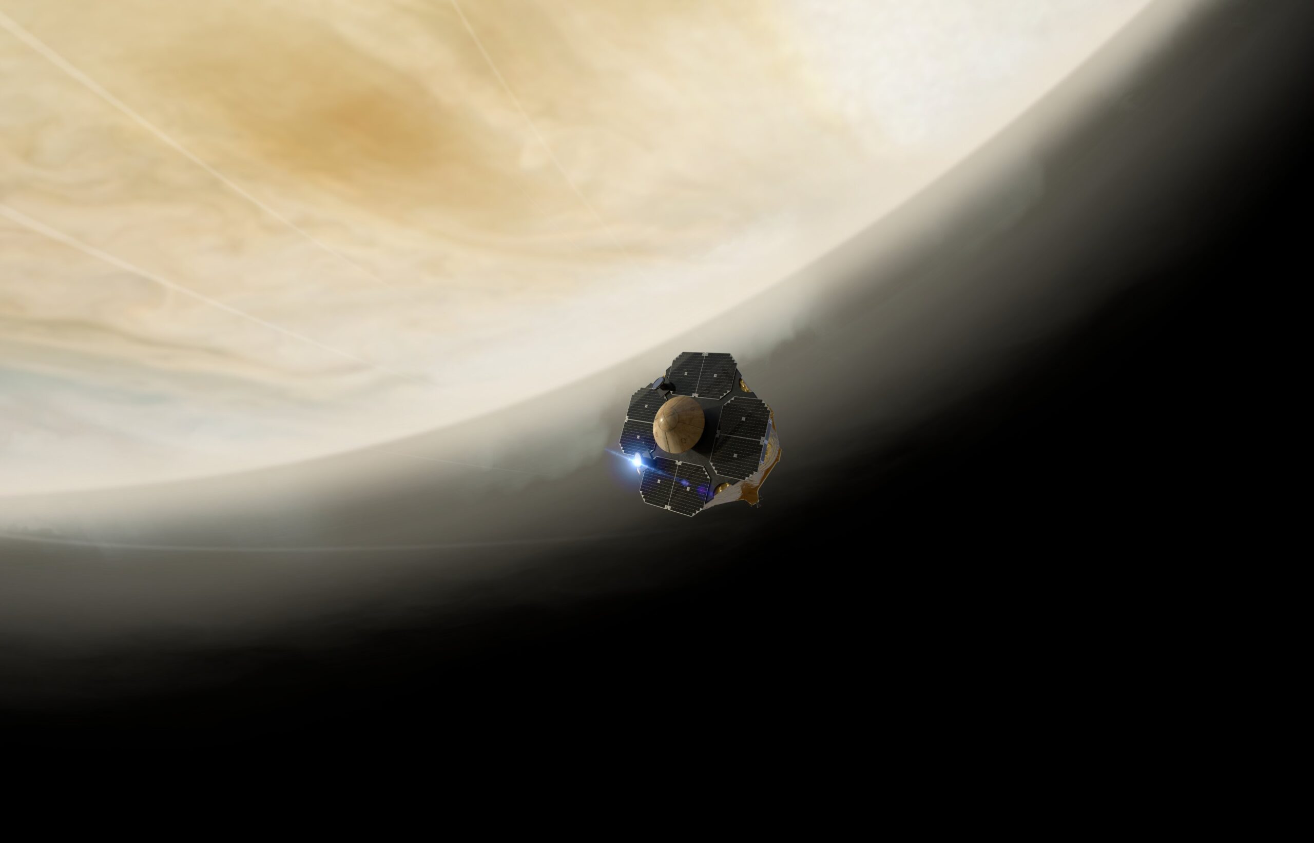 Un render di Photon in orbita attorno a Venere. Credits: Rocket Lab. 