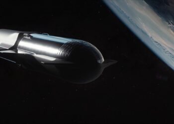 Un render del futuro rifornimento in orbita di Starship. Credits: SpaceX