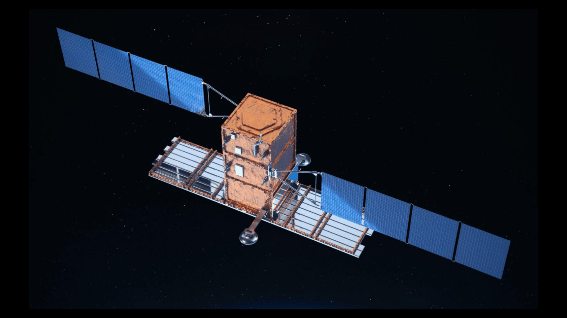 Un render del satellite COSMO-SkyMed di seconda generazione. Credits: ASI/Thales Alenia Space