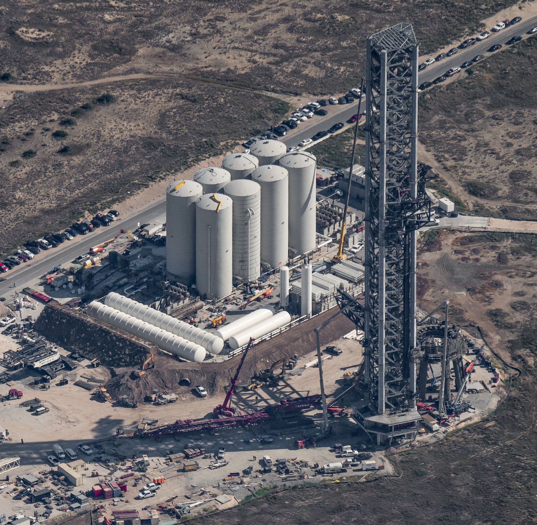 Il sito di lancio orbitale di Starbase. Credits: RGVAerialPhotography