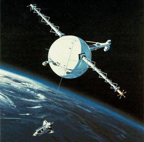Un disegno della tecnologia TSS in orbita terrestre. Credits: NASA