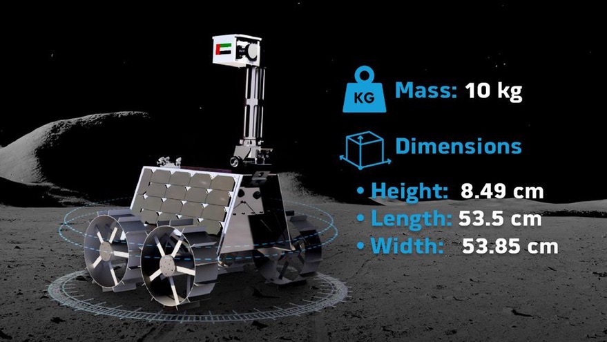 Un render del rover lunare che stanno sviluppando gli UAE. 