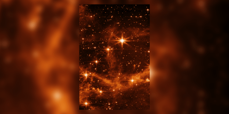 La foto della camera MIRI scattata alla Grande Nube di Magellano. Credits: NASA/ESA