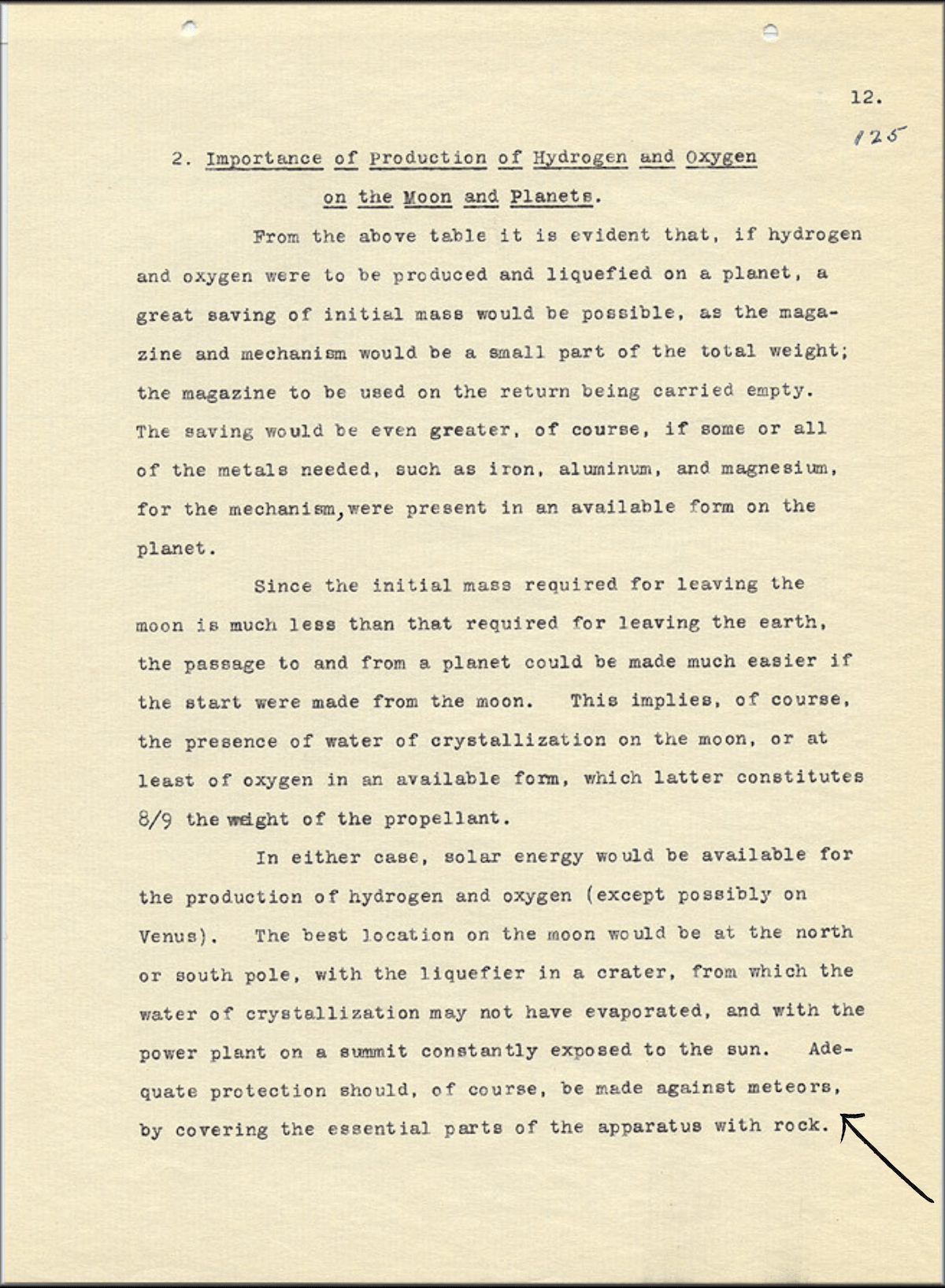 Una pagina di un report del 1920 di Robert Goddard per lo Smithsonian. A questo link è possibile leggere il report completo. 