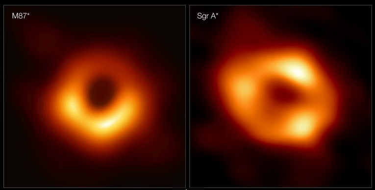 Confronto fra la foto di M87, il primo buco nero mai fotografato e Sgr A*. 