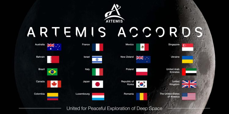 I Paesi firmatari degli Accordi Artemis al 7 giugno 2022. Credits: NASA