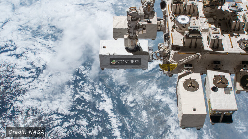 Lo strumento ECOSTRESS sulla ISS. 