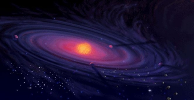 Rappresentazione artistica di un sistema planetario in formazione. Credits: Pat Rawlings - NASA