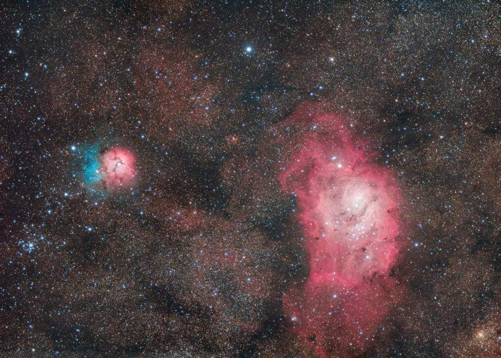 nebulosa Laguna e Trifida