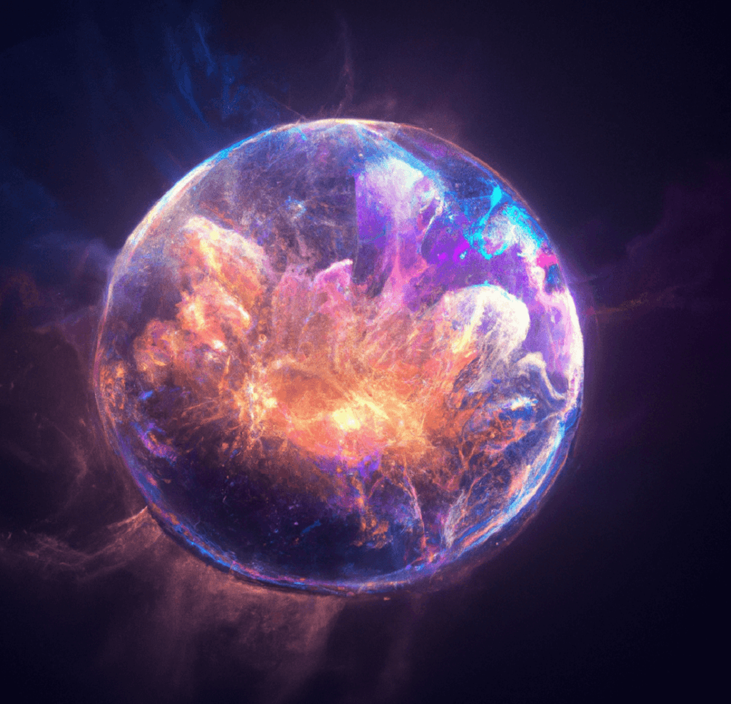 Illustrazione esplosione stellare sferica