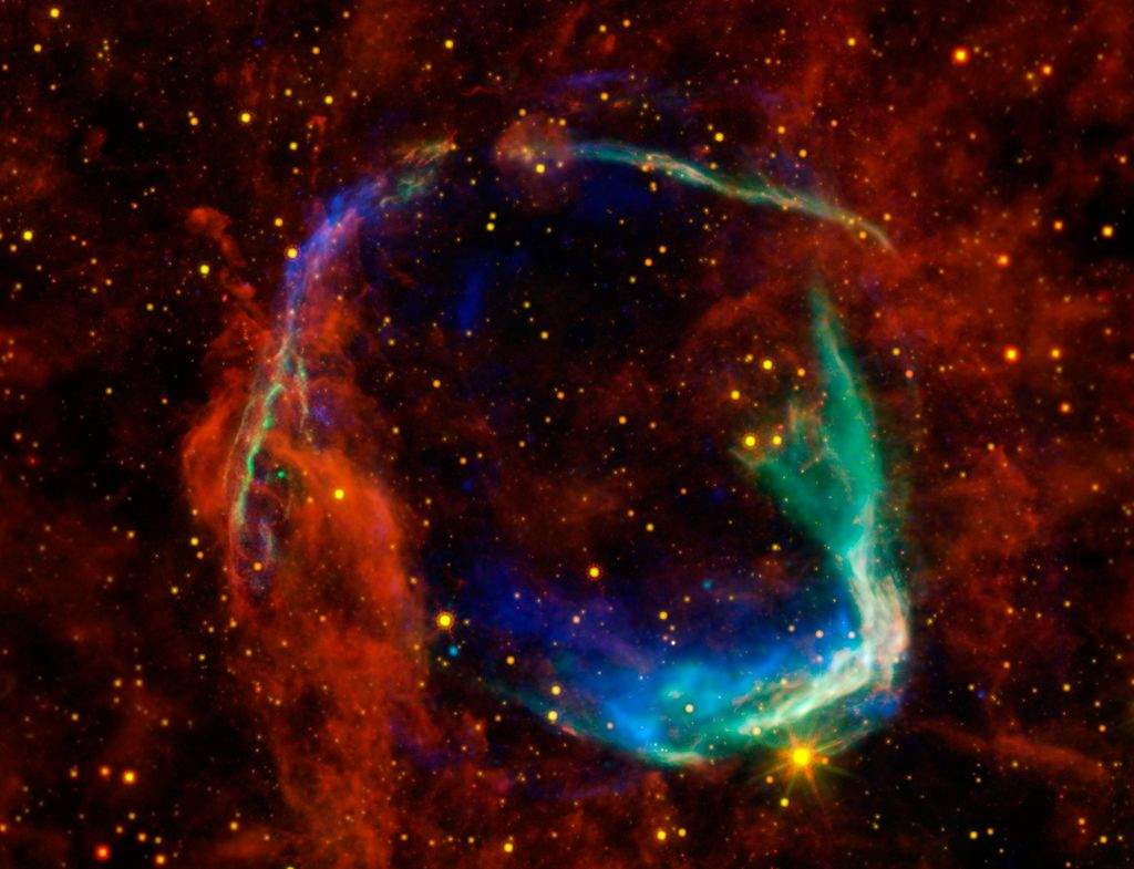 Resti di supernova RCW 86 visti con Spitzer e Wise