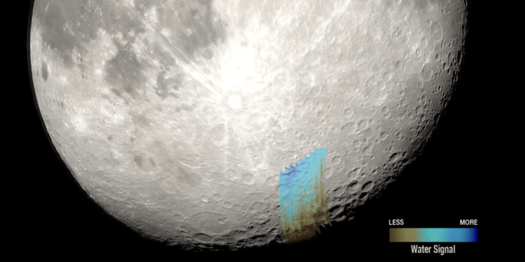 Una mappatura della superficie lunare e dell'acqua realizzata da Sofia.