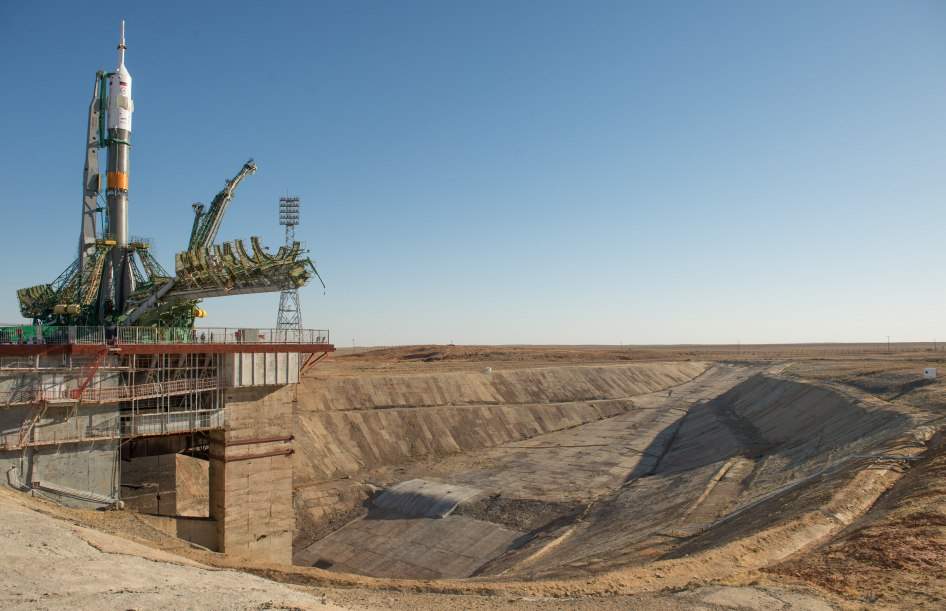 Un esempio di un flame trench del lanciatore Soyuz a Baikonur. 