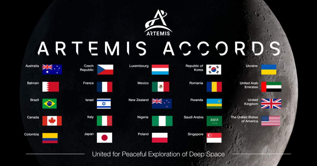 Paesi firmatari degli Accordi Artemis al 3 maggio 2023