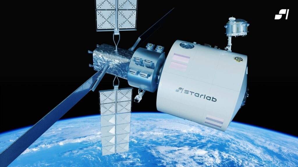 Un render della stazione Starlab. Credits: Voyager Space / Airbus