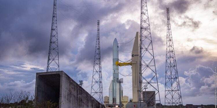 L'Ariane 6 durante lo static fire. Credits: ESA/Arianespace