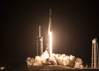 La partenza del Falcon 9 con Crew-8. Credits: SpaceX