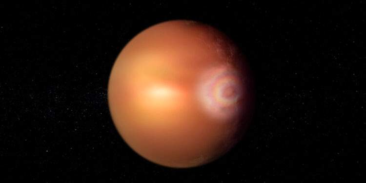 Rappresentazione artistica dell'effetto "gloria" sull'esopianeta WASP-76b. Credits: ESA