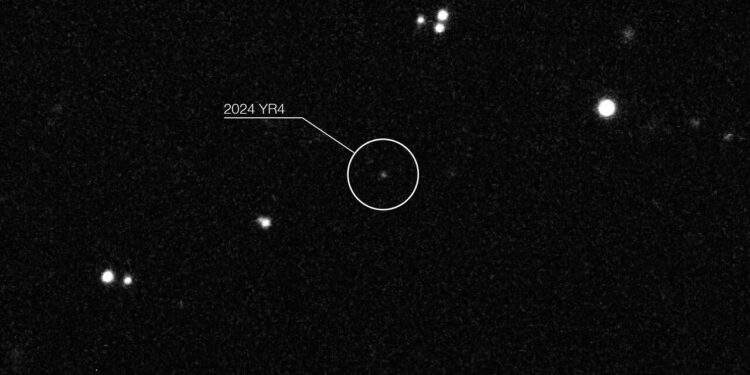 Immagine dell'asteroide 2024 YR4 ottenuta con il Very Large Telescope (VLT) dell'ESO nel gennaio 2025. Credits: ESO/O. Hainaut