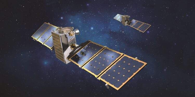 Rappresentazione artistica dei due satelliti della missione Janus della NASA. Credits: Lockheed Martin