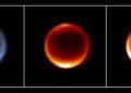 Immagini infrarosse di Titano ottenute con il James Webb nel luglio 2023. A sinistra, un'immagine a colori rappresentativa. Credits: NASA, ESA, CSA, STScI, Keck Observatory