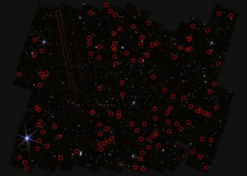 300 oggetti insolitamente luminosi identificati nell'Universo primordiale utilizzando il James Webb. Credits: Bangzheng "Tom" Sun/University of Missouri