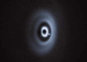 WISPIT 2b, un esopianeta all’interno di un disco protoplanetario multianello, osservato con lo strumento SPHERE del VLT. Credits: ESO/R. F. van Capelleveen et al.