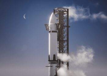 Render artistico della Starship HLS. Credits: SpaceX