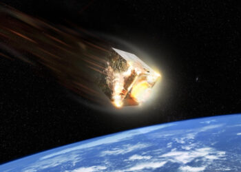 Render artistico del rientro di un satellite. Credits: ESA