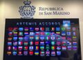 Paesi firmatari degli Accordi Artemis con l'aggiunta della Repubblica di San Marino come 76esimo Paese firmatario il 25 settembre 2026 a BEX - Beyond Exploration Expo a Rimini. Credits: Astrospace