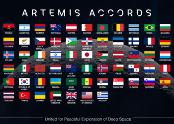 Paesi firmatari degli Accordi Artemis al 21 settembre 2026. Credits: NASA