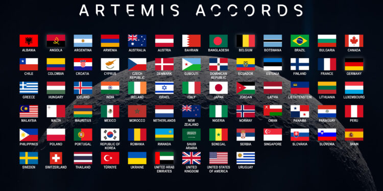 Paesi firmatari degli Accordi Artemis al 23 settembre 2026. Credits: NASA