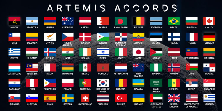 Paesi aderenti agli Accordi Artemis al 14 settembre 2026. Credits: NASA