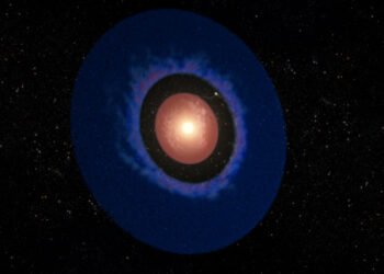 Render artistico del pianeta Elias 2-24 b, il più piccolo mai scoperto finora, nel suo sistema planetario in formazione. Credits: W. M. Keck Observatory/Adam Makarenko
