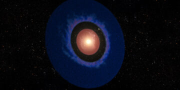 Render artistico del pianeta Elias 2-24 b, il più piccolo mai scoperto finora, nel suo sistema planetario in formazione. Credits: W. M. Keck Observatory/Adam Makarenko