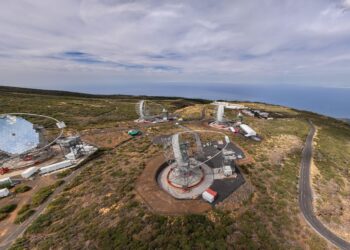 Il sottosistema del Large-Sized Telescope (Lst) presso il sito settentrionale del CTAO-Nord, all’Osservatorio del Roque de los Muchachos a La Palma, nell’arcipelago delle Canarie. Credits: LST Collaboration