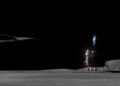 Render artistico della stazione di servizio lunare OASIS sul lander europeo Argonaut. Credits: ESA-XR Lab