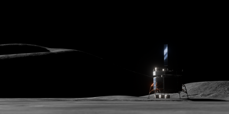 Render artistico della stazione di servizio lunare OASIS sul lander europeo Argonaut. Credits: ESA-XR Lab