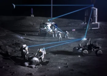 Render delle future infrastrutture sulla superficie lunare per la Moon Base. Credits: NASA