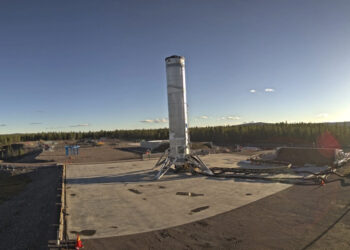 Il dimostratore di razzo riutilizzabile europeo Themis presso lo spazioporto di Esrange in Svezia per il secondo test WDR. Credits: ArianeGroup/SSC Space