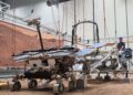 Amelia, un prototipo del rover europeo Rosalind Franklin, durante i test di egress svolti a Torino presso ALTEC dal team di Thales Alenia Space. Credits: Thales Alenia Space